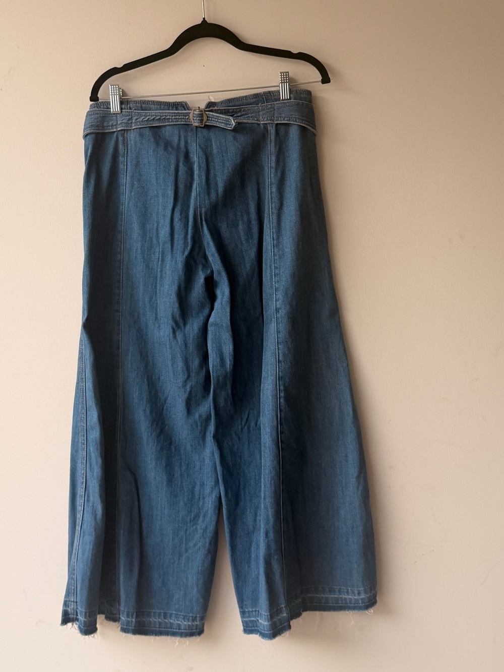 Free People High-Rise Wide-Leg Button-Front Jeans - Blue - Picture 2 of 4